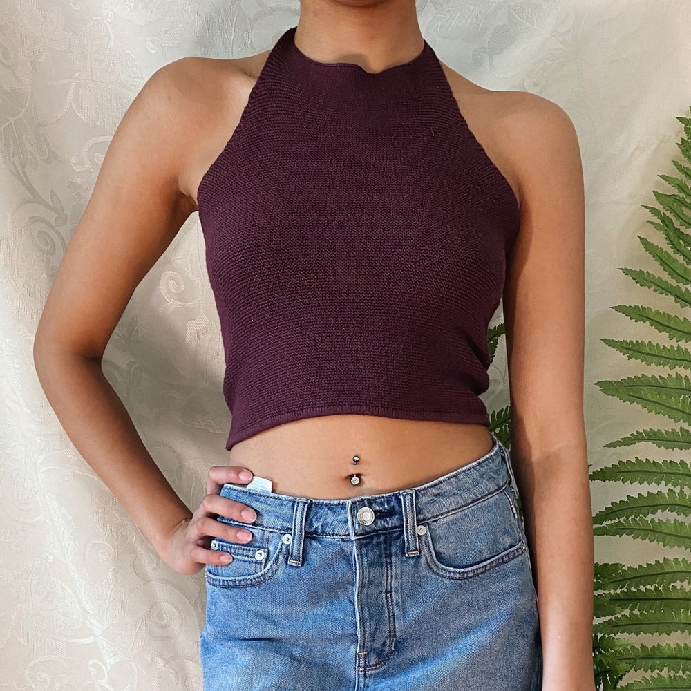 Knit soft halter top